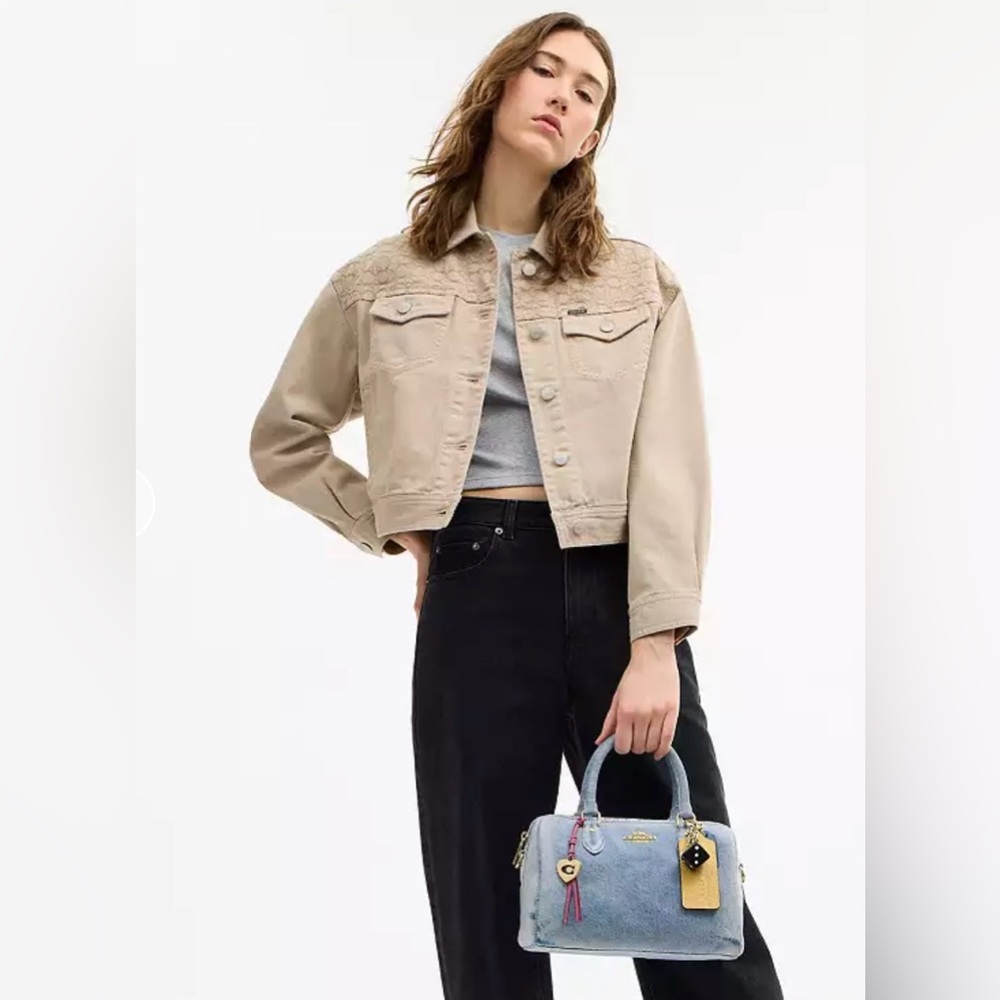 NWT 2026 Coach Loved Demin Medium Rowan Satchel CDY74 SAMEDAY SHIP - Picture 2 of 8